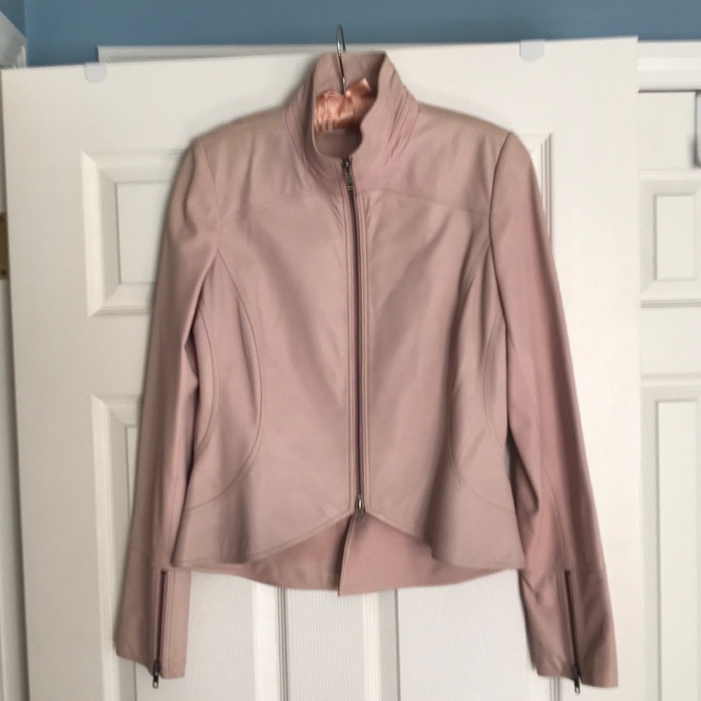 Diane von Furstenberg Pale Pink Leather Jacket